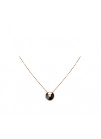 Cartier AMULETTE DE CARTIER NECKLACE,  PINK GOLD, ONYX  B3047200