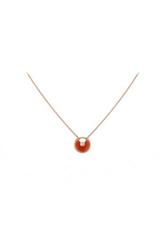 Cartier AMULETTE DE CARTIER NECKLACE,  PINK GOLD, CARNELIAN  B7224518