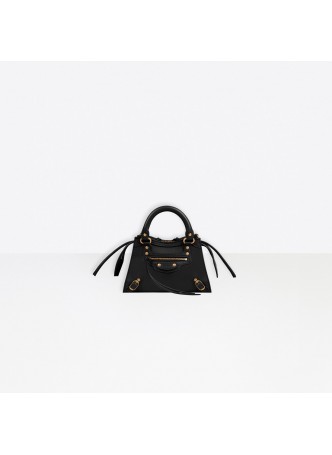 BALENCIAGA Neo Classic Mini Top Handle in black smooth calfskin 63852411R