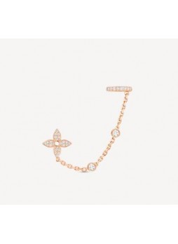 Louis Vuitton  IDYLLE BLOSSOM MONO CHAIN EARRINGS, PINK GOLD AND DIAMONDS Q96836  