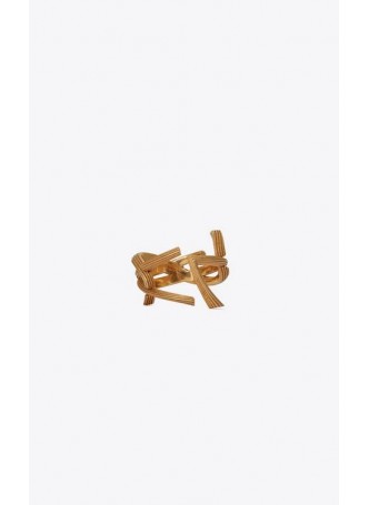 YSL MONOGRAM RING IN STRIATED BRASS 584067Y