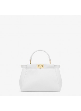 FENDI PEEKABOO ICONIC MINI White nappa leather bag 8BN244