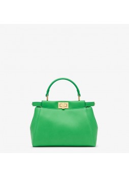 FENDI PEEKABOO ICONIC MINI Green  nappa leather bag 8BN244