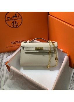 HERMES Mini Kelly Pouchette 22cm Bag C8021 