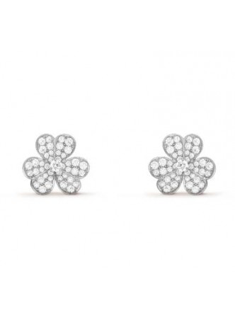 Van Cleef & Arpels Frivole earrings, small model White gold, Diamond VCARB65800