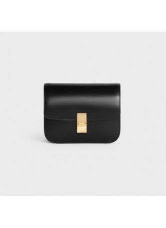 CELINE MEDIUM CLASSIC BAG IN BOX CALFSKIN BLACK    189173