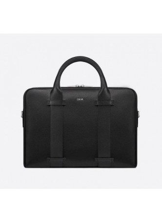 DIOR  BRIEFCASE Black Grained Calfskin  1ESBR131