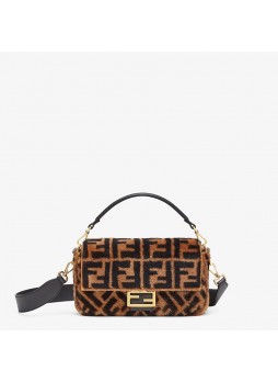 FENDI BAGUETTE  Brown Sheepskin Bag  8BR600