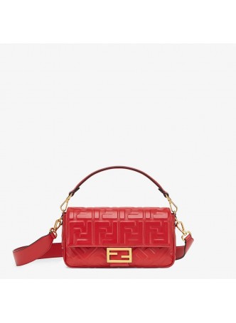 FENDI BAGUETTE  Red Leather  Bag  8BR600