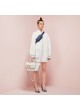 FENDI BAGUETTE White Leather  Bag  8BR600