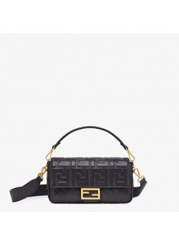 FENDI BAGUETTE  Black Leather  Bag  8BR600