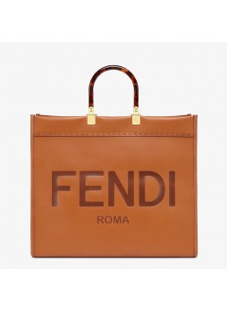 FENDI SUNSHINE SHOPPER Brown Leather Shopper  8BH372