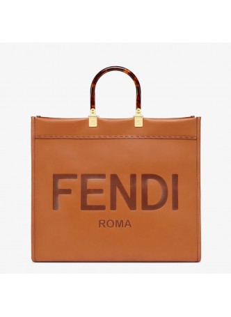 FENDI SUNSHINE SHOPPER Brown Leather Shopper  8BH372