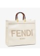 FENDI SUNSHINE SHOPPER White Leather Shopper  8BH372