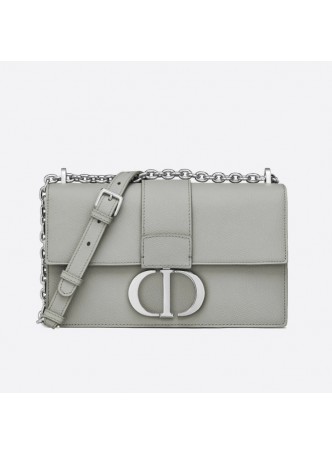 DIOR 30 Gray Grained Calfskin MONTAIGNE CHAIN BAG M9208