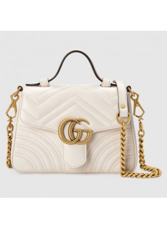 GUCCI White  GG Marmont mini top handle bag  547260IT22