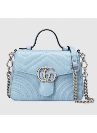 GUCCI Pastel blue GG Marmont mini top handle bag    547260IP49