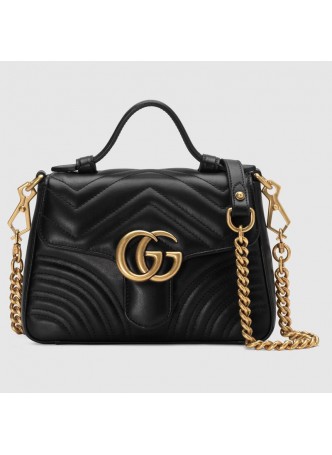 GUCCI Black  GG Marmont mini top handle bag  547260IT10