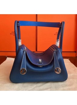 HERMES Baolan and Electric Blue Leather Lindy bag   H8876 