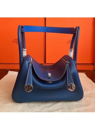 HERMES Baolan and Electric Blue Leather Lindy bag   H8876 