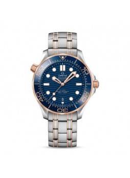 Omega Seamaster Rose Gold Blue Surface Stainless Steel Strap Men's Watch 210.20.42.20.03.002 