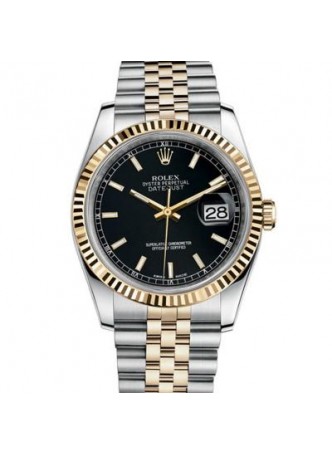 Rolex Datejust Two Tone Black 116233