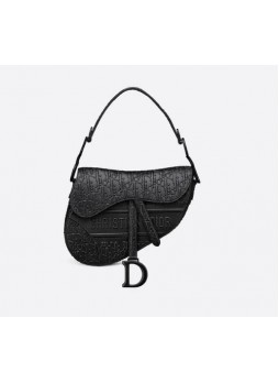  DIOR SADDLE BAG Black Dior Oblique Embossed M0446