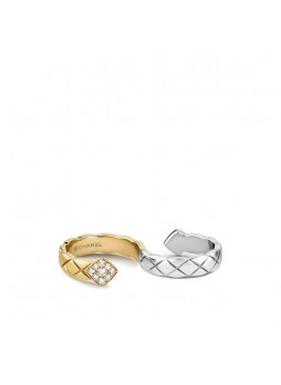 CHANEL Coco Crush Two-Finger Quilted Motif Ring   J11655