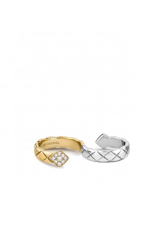 CHANEL Coco Crush Two-Finger Quilted Motif Ring   J11655